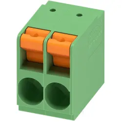 PCB terminal, 2 pole, pitch 10.16 mm, AWG 20-6, 76 A, spring-clamp connection, green, 1017531