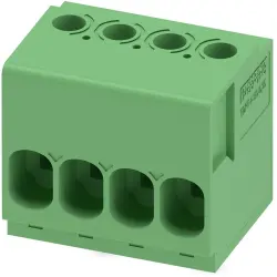 PCB terminal, 4 pole, pitch 6.35 mm, AWG 24-10, 41 A, screw connection, green, 1017516