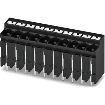 PCB terminal, 6 pole, pitch 5 mm, AWG 24-12, 32 A, push-in spring connection, black, 1135350 - 1