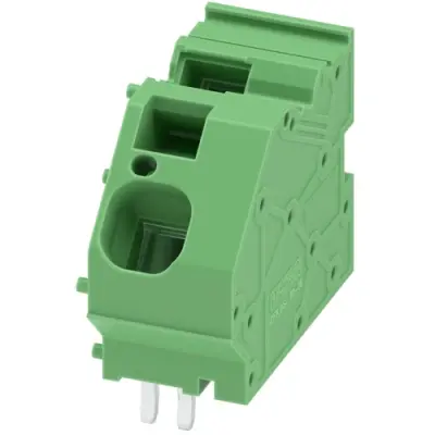 PCB terminal, 1 pole, pitch 15 mm, AWG 24-6, 76 A, spring-clamp connection, green, 1986631 - 1