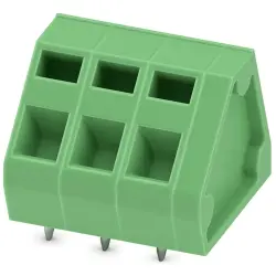 PCB terminal, 3 pole, pitch 5.08 mm, AWG 24-14, 16 A, spring-clamp connection, green, 1891506