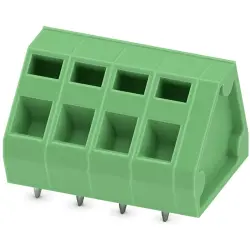 PCB terminal, 4 pole, pitch 5.08 mm, AWG 24-14, 16 A, spring-clamp connection, green, 1891496