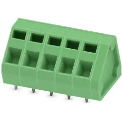 PCB terminal, 5 pole, pitch 5.08 mm, AWG 24-14, 16 A, spring-clamp connection, green, 1995512