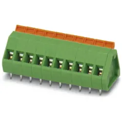 PCB terminal, 3 pole, pitch 5.08 mm, AWG 24-12, 16 A, spring-clamp connection, green, 1904558