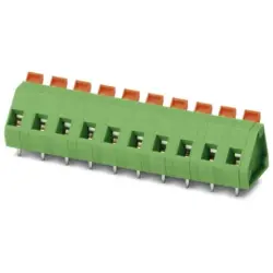 PCB terminal, 7 pole, pitch 7.62 mm, spring-clamp connection, green, 1709899