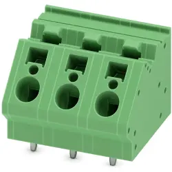 PCB terminal, 3 pole, pitch 10 mm, AWG 24-10, 32 A, spring-clamp connection, green, 1722558