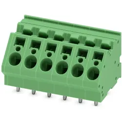 PCB terminal, 6 pole, pitch 7.5 mm, AWG 24-10, 32 A, spring-clamp connection, green, 1934625
