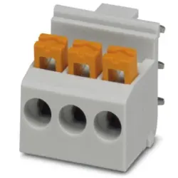 PCB terminal, 3 pole, pitch 5 mm, AWG 24-14, 22 A, spring-clamp connection, light gray, 2200317