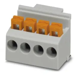 PCB terminal, 4 pole, pitch 5 mm, AWG 24-14, 22 A, spring-clamp connection, light gray, 2200319