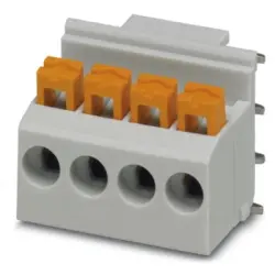 PCB terminal, 4 pole, pitch 5 mm, AWG 24-14, 22 A, spring-clamp connection, light gray, 2200320