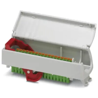 Front connection module, PC, (W x H x D) 39.7 x 128 x 48.3 mm, light gray, for series ME, 2201494 - 1