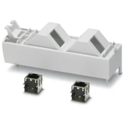 Front connection module, PC, (W x H x D) 39.7 x 128 x 48.3 mm, light gray, for series ME, 2201495 - 1