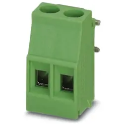 PCB terminal, 2 pole, pitch 5 mm, AWG 26-14, 24 A, screw connection, green, 1707195