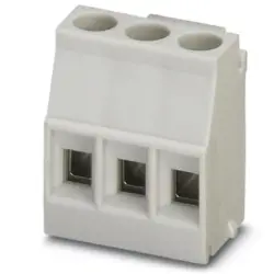 PCB terminal, 3 pole, pitch 5 mm, AWG 26-14, 24 A, screw connection, light gray, 2854102