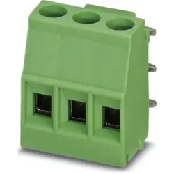 PCB terminal, 3 pole, pitch 5 mm, AWG 26-14, 24 A, screw connection, green, 1707218