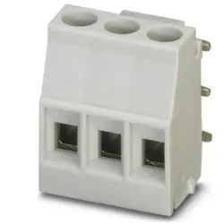 PCB terminal, 3 pole, pitch 5 mm, AWG 26-14, 24 A, screw connection, light gray, 2854092