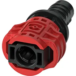 Front panel device connector, red/black, 1500 VDC, 38 A, 2.5-6.0 mm², cable Ø 5.8 mm, 1231071