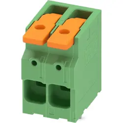 PCB terminal, 2 pole, pitch 10 mm, AWG 18-4, 76 A, push-in, green, 1119810