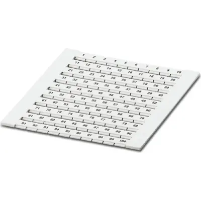 Labeling sheet, 100 pieces, 1-100, 6.2 mm for connection terminal, 0800284 - 1