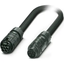 Power cable, 10 m, socket, 5 pole straight to plug, 5 pole straight, 1150681