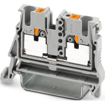 2 wire mini through terminal, push-in connection, 0.14-4.0 mm², 1 pole, 24 A, 6 kV, gray, 1073553 - 1