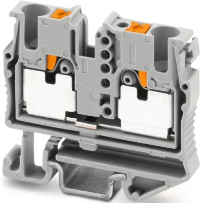 2 wire mini through terminal, push-in connection, 0.14-4.0 mm², 1 pole, 24 A, 6 kV, gray, 1073602 - 1