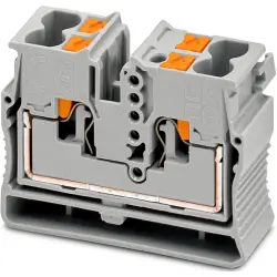 4 wire mini through terminal, push-in connection, 0.14-4.0 mm², 1 pole, 24 A, 8 kV, gray, 1429280