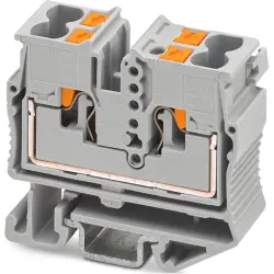 4 wire mini through terminal, push-in connection, 0.14-4.0 mm², 1 pole, 24 A, 8 kV, gray, 1429436