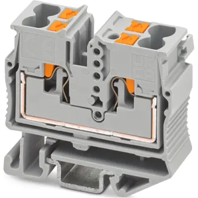 4 wire mini through terminal, push-in connection, 0.14-4.0 mm², 1 pole, 24 A, 8 kV, gray, 1429436 - 1