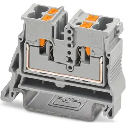 4 wire mini through terminal, push-in connection, 0.14-4.0 mm², 1 pole, 24 A, 8 kV, gray, 1429438