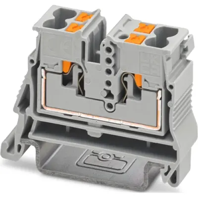 4 wire mini through terminal, push-in connection, 0.14-4.0 mm², 1 pole, 24 A, 8 kV, gray, 1429438 - 1