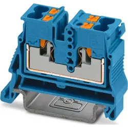 4 wire mini through terminal, push-in connection, 0.14-4.0 mm², 1 pole, 24 A, 8 kV, blue, 1429439