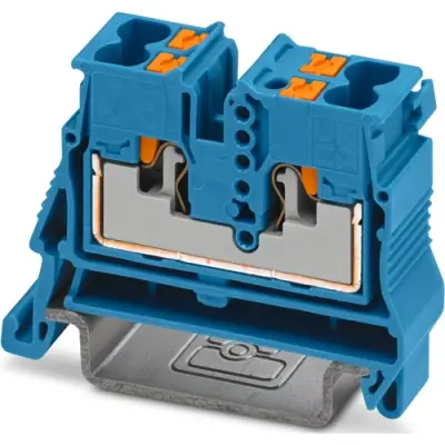 4 wire mini through terminal, push-in connection, 0.14-4.0 mm², 1 pole, 24 A, 8 kV, blue, 1429439 - 1