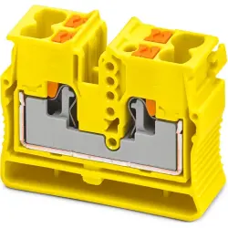 4 wire mini through terminal, push-in connection, 0.14-4.0 mm², 1 pole, 24 A, 8 kV, yellow, 1429434