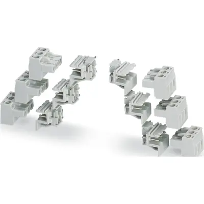 Kit, COMBICON header and screw connectors for 6x3Pole, 18 poles, gray - 1