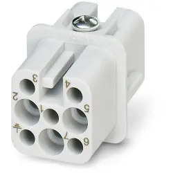 Socket contact insert, D7, 7 pole, crimp connection, with PE contact, 1425006