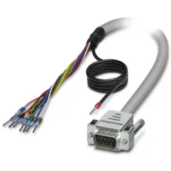 Connection cable, 2 m, D-Sub plug, 9 pole to open end, 2926399