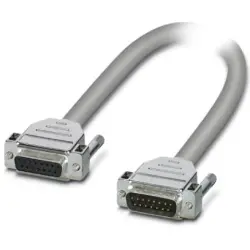 Extension cable, 2 m, D-Sub plug, 15 pole to D-Sub socket, 15 pole, 2302081