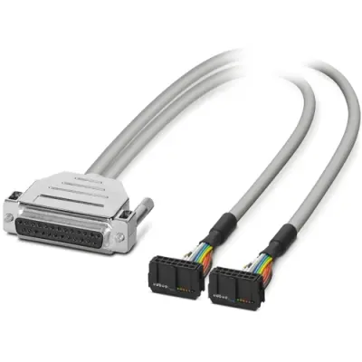 Adapter cable, 1 m, D-Sub socket, 25 pole to IDC/FLK socket header, 2 x 14 pole, 2304649 - 1