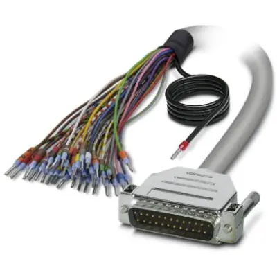 Connection cable, 1 m, D-Sub plug, 25 pole to open end, 2926519 - 1