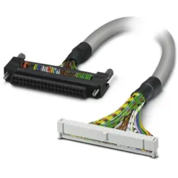 Connection cable, 3 m, Fujitsu plug connector, 40 pole straight to IDC/FLK socket header, 50 pole angled, 2903479