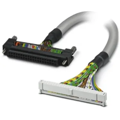 Connection cable, 8 m, Fujitsu plug connector, 40 pole straight to IDC/FLK socket header, 50 pole angled, 2903474 - 1