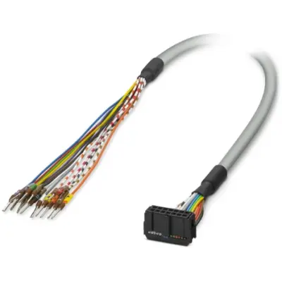 Connection cable, 1 m, IDC/FLK socket header, 14 pole angled to open end, 2305253 - 1