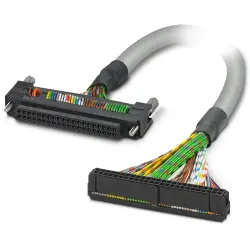 Connection cable, 2 m, Fujitsu plug connector, 40 pole straight to IDC/FLK socket header, 50 pole angled, 2304157