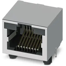 Panel socket, RJ45, 8 pole, 8P8C, solder connection, through hole, 1337240