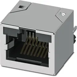 Panel socket, RJ45, 8 pole, 8P8C, solder connection, through hole, 1337238