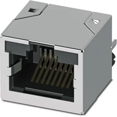 Panel socket, RJ45, 8 pole, 8P8C, solder connection, through hole, 1337238 - 1
