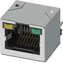 Panel socket, RJ45, 8 pole, 8P8C, solder connection, through hole, 1337239