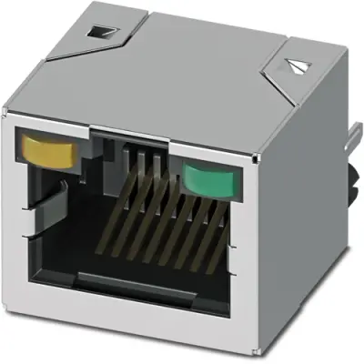 Panel socket, RJ45, 8 pole, 8P8C, solder connection, through hole, 1337239 - 1