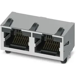 Panel socket, RJ45, 8 pole, 8P8C, solder connection, through hole, 1337251